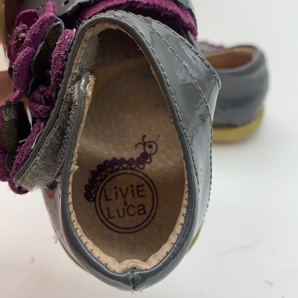 Livie & Luca Gray Purple Patent Dress Shoes Sz 4. KS1320 - Picture 5 of 8